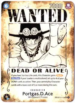 ULTRA RARE ALT ART LOW POP CUSTOM ONE PIECE!!! Portgas D. Ace HOLOFOIL WANTED - Image 1