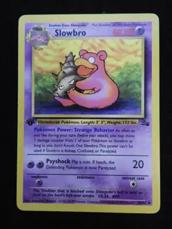 1st Edition Slowbro Non-Holo WOTC Pokemon Card 43/62 Fossil Set 1999 Wizards - Image 1
