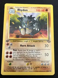 1st Edition Jungle Vintage Pokemon 5 Card Lot: Pidgeot Lickitung Rhydon Rhyhorn - Image 4