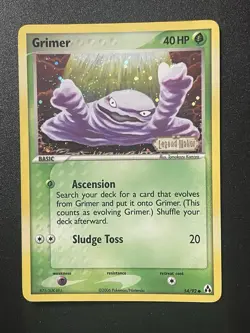 Grimer 54/92 Legend Maker Pokemon Card Moderately Played Stamped reverse holo - Image 1
