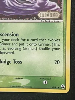 Grimer 54/92 Legend Maker Pokemon Card Moderately Played Stamped reverse holo - Image 5