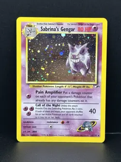 Sabrina’s Gengar Holo 14/132 2000 Gym Heroes Pokemon Card *HOLO BLEED* - Image 1