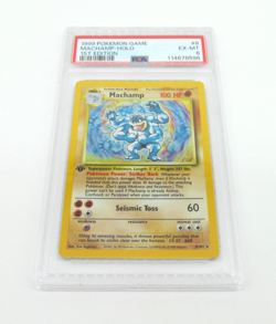 1999 Pokemon Machamp Holo #8 1st Edition PSA 6 Graded Card WOTC Vintage - Image 1