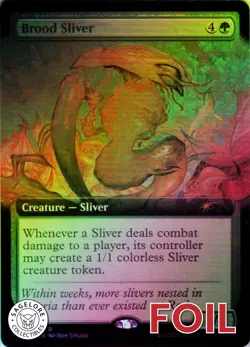 MTG Brood Sliver (Extended Art) (647) | LP Foil | Secret Lair Drop {SLD} - Image 1