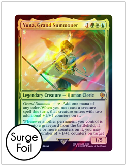 1x Yuna, Grand Summoner, Surge Foil, Final Fantasy, Magic the Gathering MTG NM - Image 1