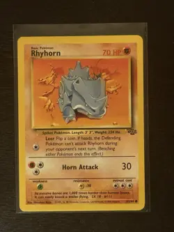 Rhyhorn 61/64 - Jungle Set - Pokemon Card Non Holo - LP - Image 1