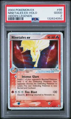 2004 POKEMON EX HIDDEN LEGENDS #96 NINETALES EX-HOLO PSA 2 - Image 1