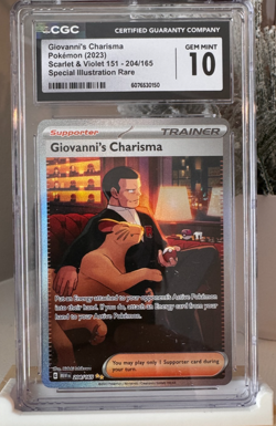 Giovanni's Charisma SIR 204/165 SV2a 151 Pokemon CGC 10 GEM MINT - SIR - Image 1