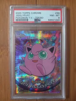 2000 TOPPS CHROME POKEMON #39 JIGGLYPUFF TEKNO PSA 8 (Pop 1 of 4) - Image 1