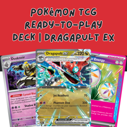 Pokemon TCG Standard Deck | Sleeved + Deck Box & Guide | Dragapult ex Dusknoir - Image 1