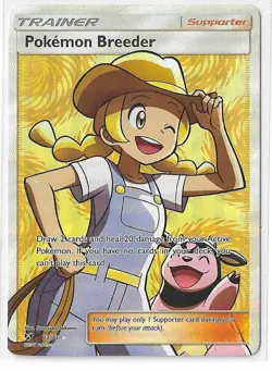 Pokemon Breeder 73/73 Shining Legends S&M Full Art FA Ultra Rare Pokemon TCG NM - Image 1