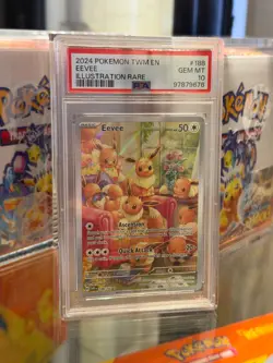 2024 POKEMON TWM EN-TWILIGHT MASQUERADE ILLUSTRATION RARE#188 EEVEE PSA 10 - Image 1