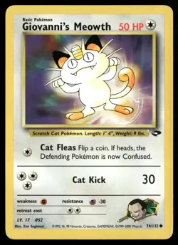 Giovanni's Meowth (74) Gym Challenge 074/132 Pokemon TCG - Image 1