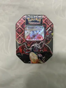 Pokemon TCG: Scarlet & Violet-Paldean Fates Tin (Shiny Charizard ex) Sealed - Image 1