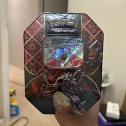 Pokemon TCG: Scarlet & Violet-Paldean Fates Tin (Shiny Charizard ex) Sealed - Image 1
