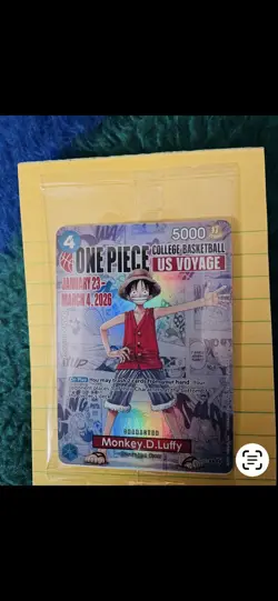 One Piece Monkey D. Luffy US Voyage College Basketball Promo Card Sealed Gonzaga - Image 1