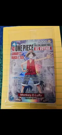 One Piece Monkey D. Luffy US Voyage College Basketball Promo Card Sealed Gonzaga - Image 2