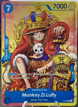 One Piece TCG - Monkey.D.Luffy P-043 (2nd Anniversary Stamped Promo) King Luffy - Image 1