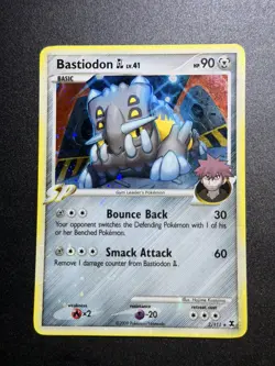BASTIODON Holo BLEED 2/111 RARE Rising Rivals Pokemon Card 2009 LP/NM 3 SWIRLS - Image 1