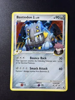 BASTIODON Holo BLEED 2/111 RARE Rising Rivals Pokemon Card 2009 LP/NM 3 SWIRLS - Image 2