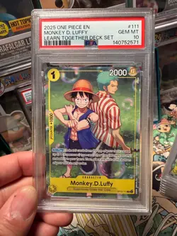 One Piece CCG Monkey.D.Luffy OP10-111 Rare Promo Card PSA 10 Learn Together Set - Image 1