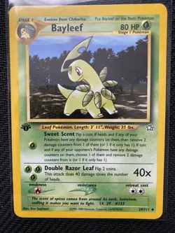 Pokemon TCG Bayleef Neo Genesis 1st Edition Uncommon Card 28/111 NM - Image 1