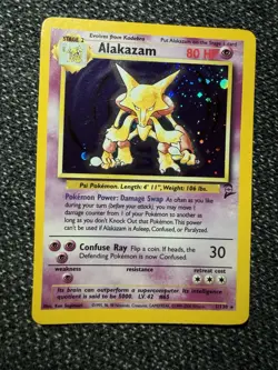 Pokemon Alakazam TCG Holo Rare Card 1/130 Base Set 2 Vintage WOTC LP 1999 - Image 1