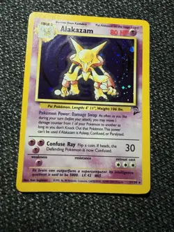 Pokemon Alakazam TCG Holo Rare Card 1/130 Base Set 2 Vintage WOTC LP 1999 - Image 2