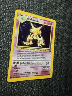 Pokemon Alakazam TCG Holo Rare Card 1/130 Base Set 2 Vintage WOTC LP 1999 - Image 3
