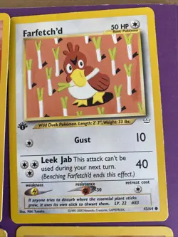 8 Card Vintage 1st Edition Pokemon Lot: Jungle, Fossil, Neo, Meowth, Unown, Etc. - Image 5