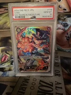 PSA 10 One Piece Card OP07-118 Sabo SEC - Image 1