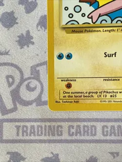 Surfing Pikachu # 28 Black Star Promo WOTC Rare Pokemon Card - Image 3