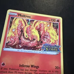 Moltres SWSH185 Stamped Brilliant Stars variant Pokemon TCG NM black star G - Image 3