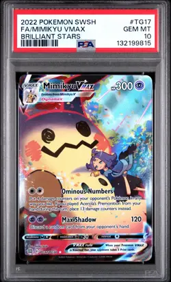 PSA 10 MIMIKYU VMAX TG17/TG30 FULL ART BRILLIANT STARS POKEMON 😍 - Image 1