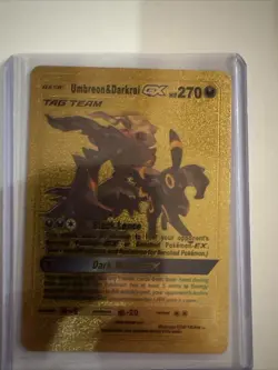 Pokemon Umbreon & Darkrai GX 270 TAG TEAM Full Art Gold GX Card - Image 1