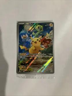 Pokemon TCG Pikachu 027 Promo Holo Black Star Paldea Evolved, Sealed - Image 1