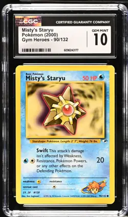 Pokemon 2000 Misty's Staryu Gym Heroes 90/132 CGC 10 - Image 1