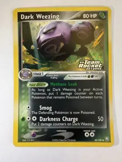 Pokemon TCG Dark Weezing Team Rocket Returns Reverse Holo Uncommon 42/109 - Image 1