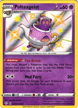 Pokemon TCG Shining Fates Polteageist Shiny Holo Rare SV053/SV122 NM - Image 1