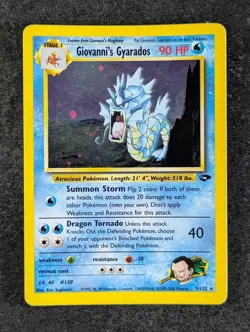 2000 Pokemon GIOVANNI'S GYARADOS #5/132 Gym Challenge Unlimited Holo Swirl ENG - Image 1