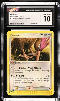 Pokemon 2003 Fearow EX Sandstorm 37/100 CGC 10 - Image 1