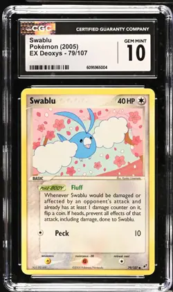 Pokemon 2005 Swablu EX Deoxys 79/107 CGC 10 - Image 1