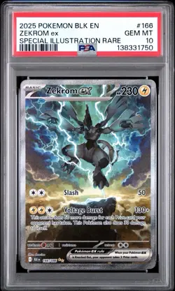 2025 POKEMON BLK EN-BLACK BOLT SPECIAL ILLUSTRATION RARE #166 ZEKROM EX PSA 10 - Image 1