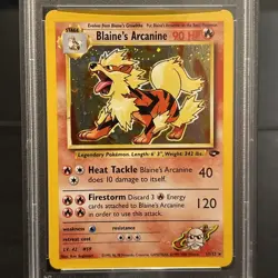Pokemon 2000 TCG BLAINE's ARCANINE Gym Challenge #1 PSA 8 - Image 1