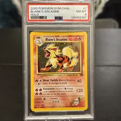 Pokemon 2000 TCG BLAINE's ARCANINE Gym Challenge #1 PSA 8 - Image 2