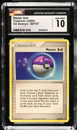 Pokemon 2005 Master Ball EX Deoxys 88/107 CGC 10 - Image 1