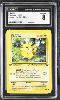 Pokemon 1999 Pikachu Jungle - 1st Ed. 60/64 CGC 8 - Image 1