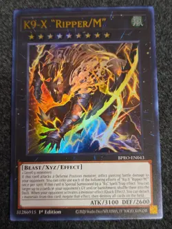 Yugioh K9 - X Ripper/M BPRO-EN043 1st Edition Ultra Rare NM In Hand - Image 1