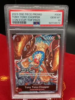 2023 ONE PIECE PROMOS #006 TONY TONY CHOPPER 3 ON 3 CUP TOP PRIZE PSA 10 - Image 1