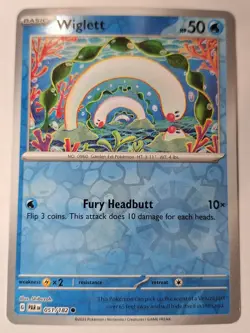 Wiglett - 051/182 Sv04: Paradox Rift Pokemon Reverse Holo Foil Nice! - Image 1